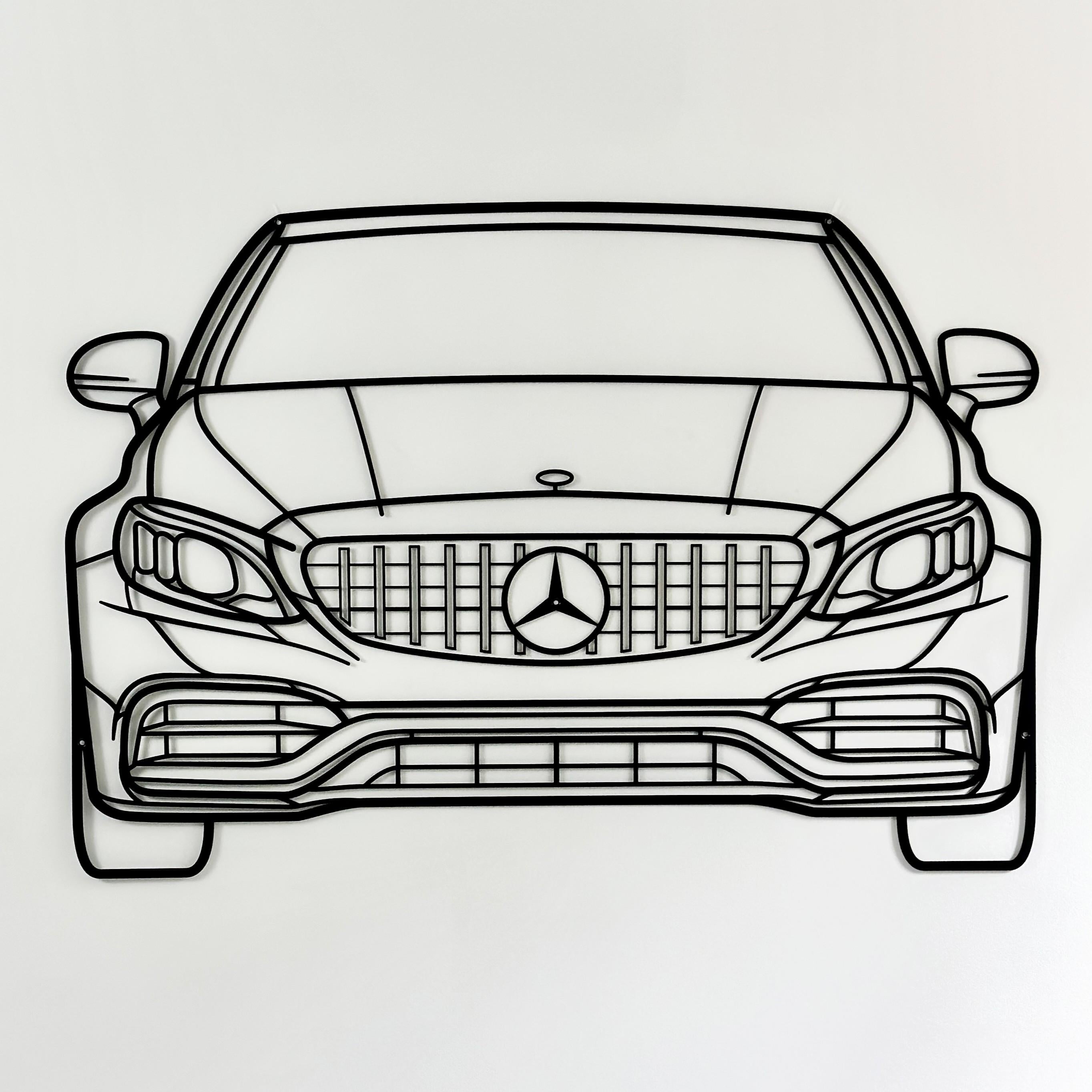 Декор на стену авто Mercedes-Benz AMG 63 со знаком из металла 140 см (27322198)