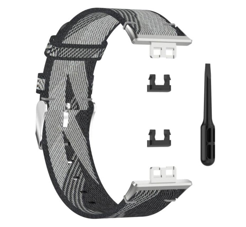Нейлоновый ремешок Primolux для смарт-часов Huawei Watch Fit TIA-B09 Grey/White (1335261922)