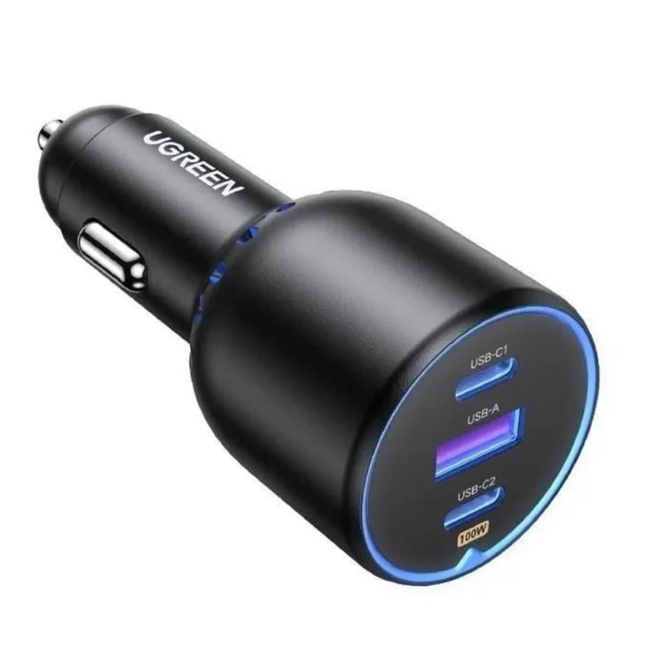 Зарядний пристрій автомобільний 130W UGREEN CD293 3-Port Fast Car Charger 2×USB-C та USB-A PD/QC (90413)