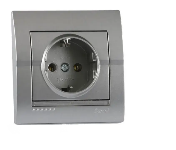 Розетка из заземления Lezard DERIY Темно-серый/Металик (25969389)