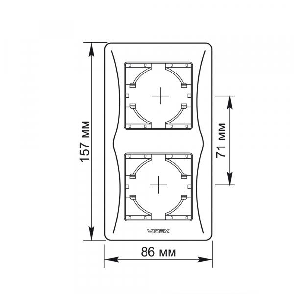 Рамка Videx на 2 місця вертикальна Чорно-графітовий - фото 2 Рамка Videx на 2 місця вертикальна Чорно-графітовий - фото 2