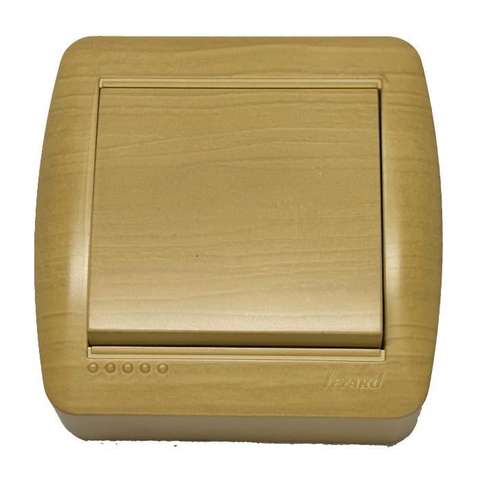 Выключатель одноклавишный Lezard Demet накладной IP20 Клен (27549622)