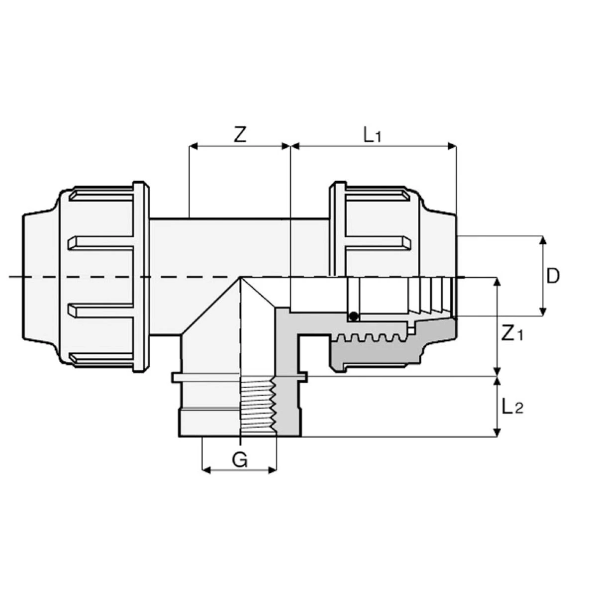 Тройник с внутренней резьбой ASTORE 32х3/4"x32 - фото 2