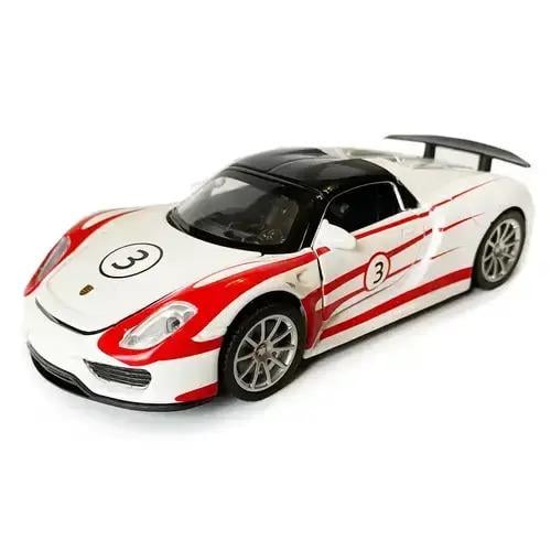 Машина металлопластик Авто Эксперт Porsche 1:32 свет звук/инерция Белый с красным (68791)