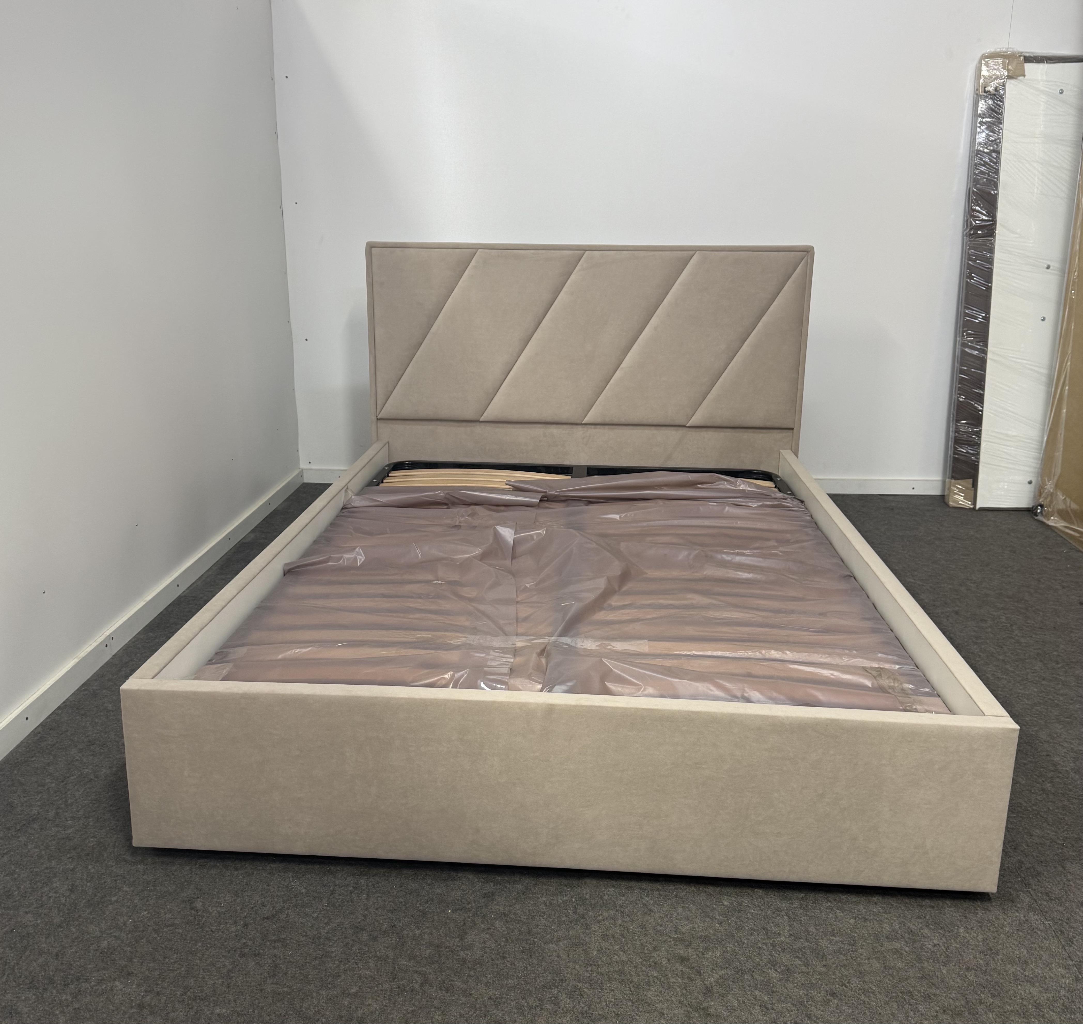 Кровать с подъемным механизмом ADS Mebli Сигма 120х200 см велюр Allure Бежевый (30746110) - фото 3 Кровать с подъемным механизмом ADS Mebli Сигма 120х200 см велюр Allure Бежевый (30746110) - фото 3