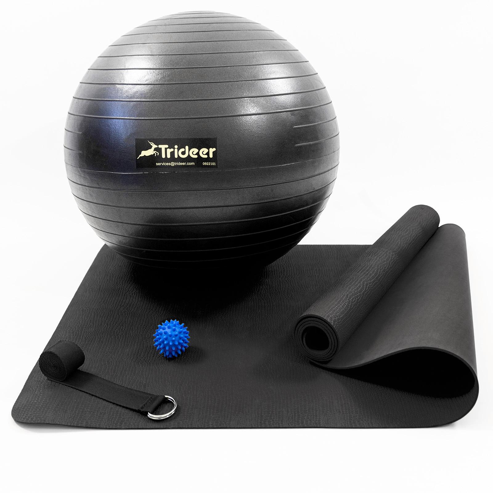 Коврик для йоги и фитнеса OSPORT Set 98 фитбол 55 см массажный мячик и ремень для растяжки Черный (n-0128) - фото 1 Коврик для йоги и фитнеса OSPORT Set 98 фитбол 55 см массажный мячик и ремень для растяжки Черный (n-0128) - фото 1