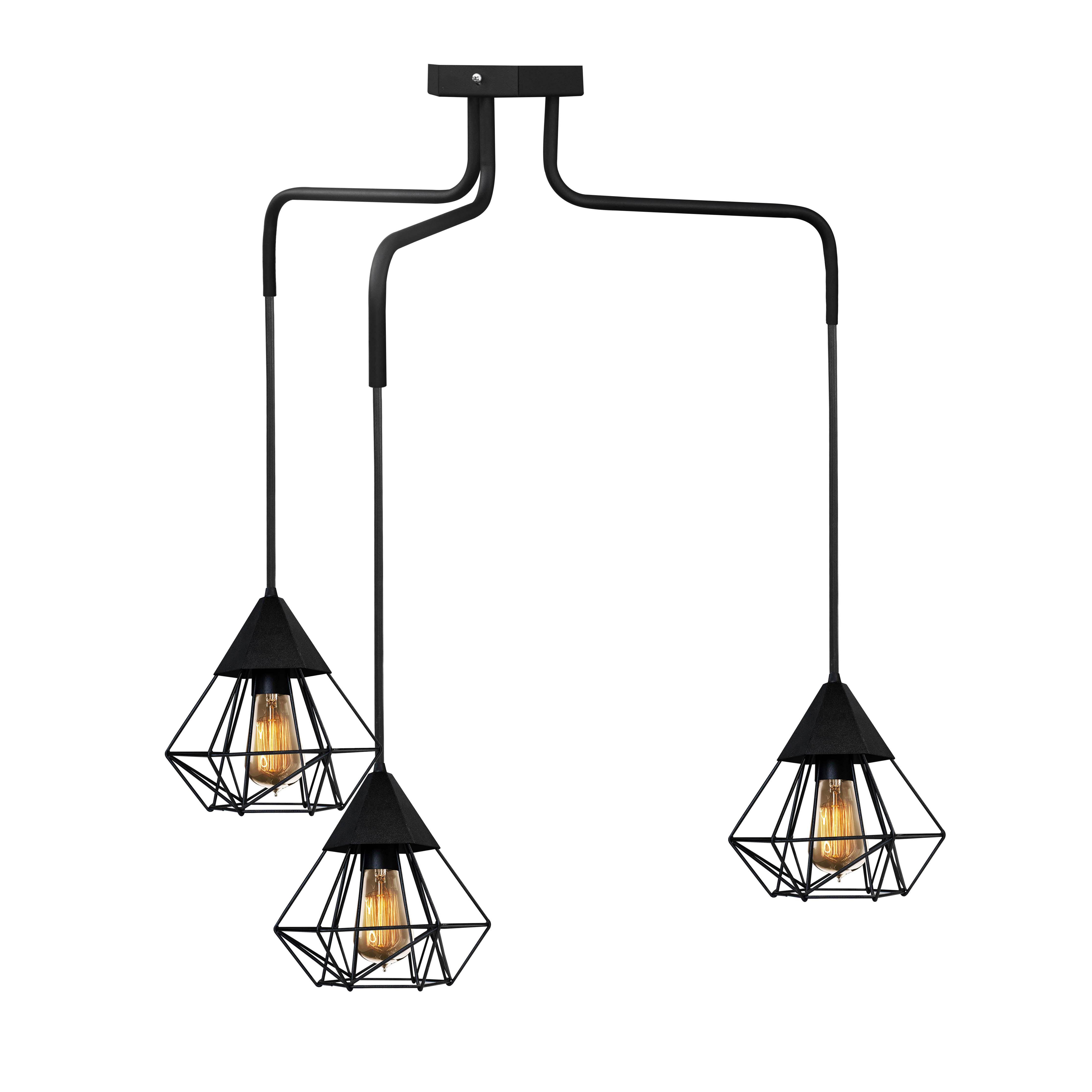 Люстра подвесная MSK ELECTRIC Crystal NL 10535-3 в стиле лофт на три плафона