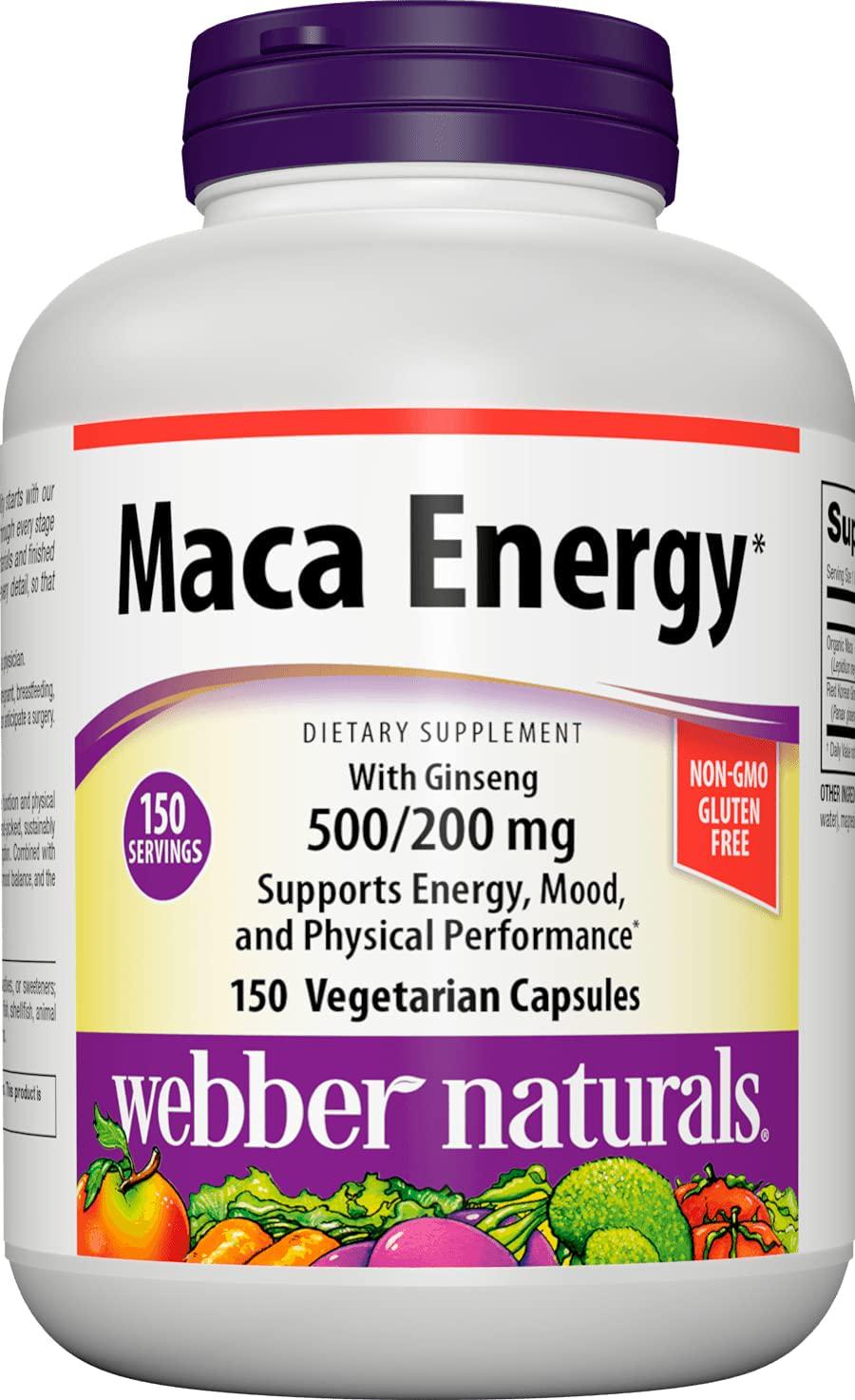 Мака з женьшенем Webber Naturals Maca Ginseng 500/200mg 150 caps