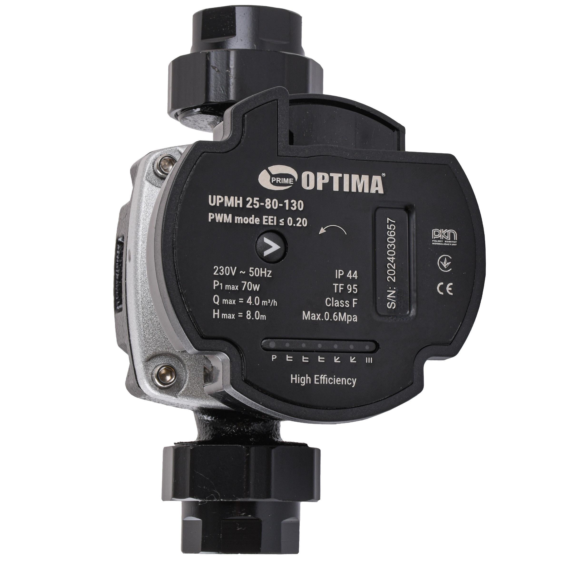 Насос циркуляционный энергосберегающий Optima PRIME UPMH 25-80AUTO 130 мм и гайки (67365)