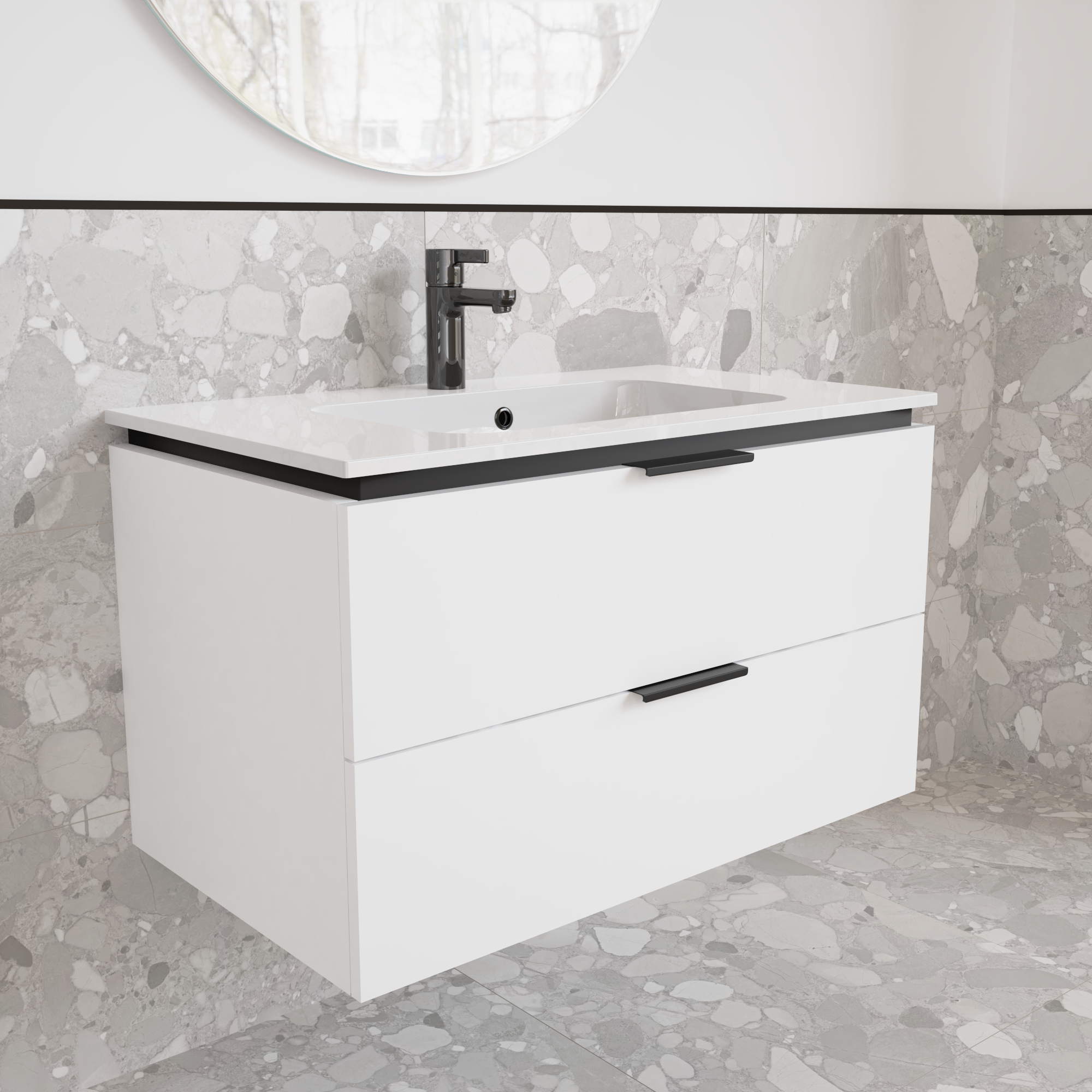 Тумба підвісна з раковиною MVK Vostok Icon 70 В2 700х450х530 мм Емаль Білий Матовий (p270wh) - фото 2 Тумба підвісна з раковиною MVK Vostok Icon 70 В2 700х450х530 мм Емаль Білий Матовий (p270wh) - фото 2