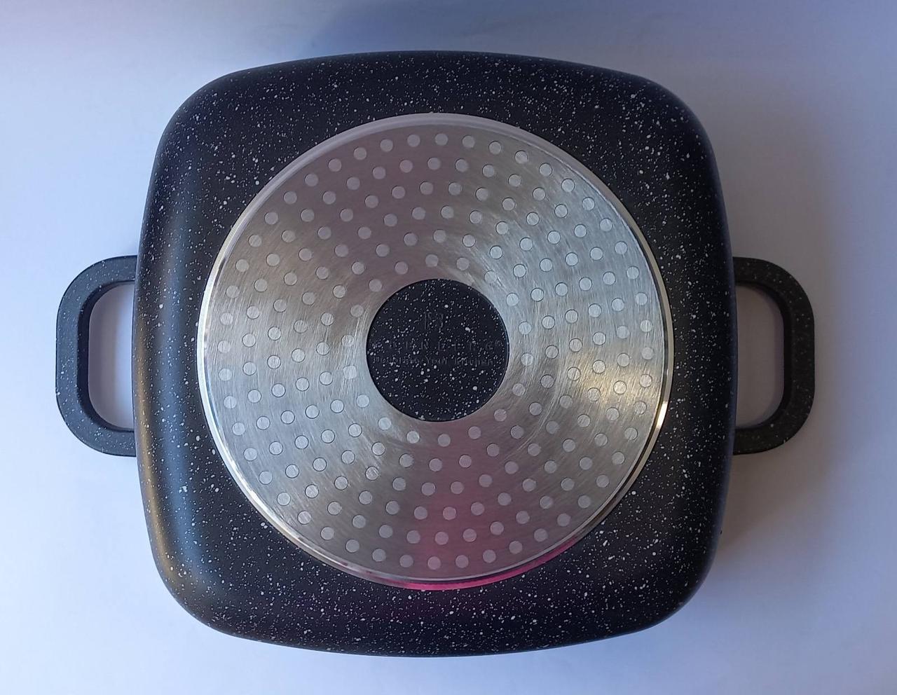 Кастрюля квадратна Edenberg гранітне покриття зі скляною кришкою 6,5 л (EB-6565) - фото 5