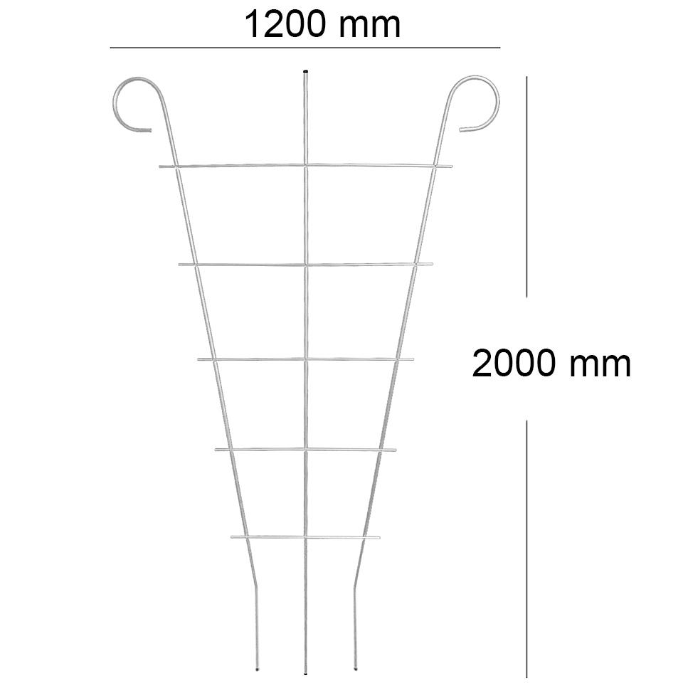Опора для рослин шпалера садова Деко 2000х1200 мм d 13 мм/d 8 мм (ШСД-D13/D8-2000х1200) - фото 2