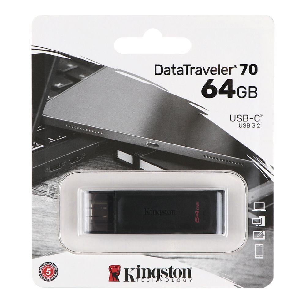 Флэш-память USB Kingston DT 70 3.2 Type-C 64 Гб Черный (3008473622) Флэш-память USB Kingston DT 70 3.2 Type-C 64 Гб Черный (3008473622)