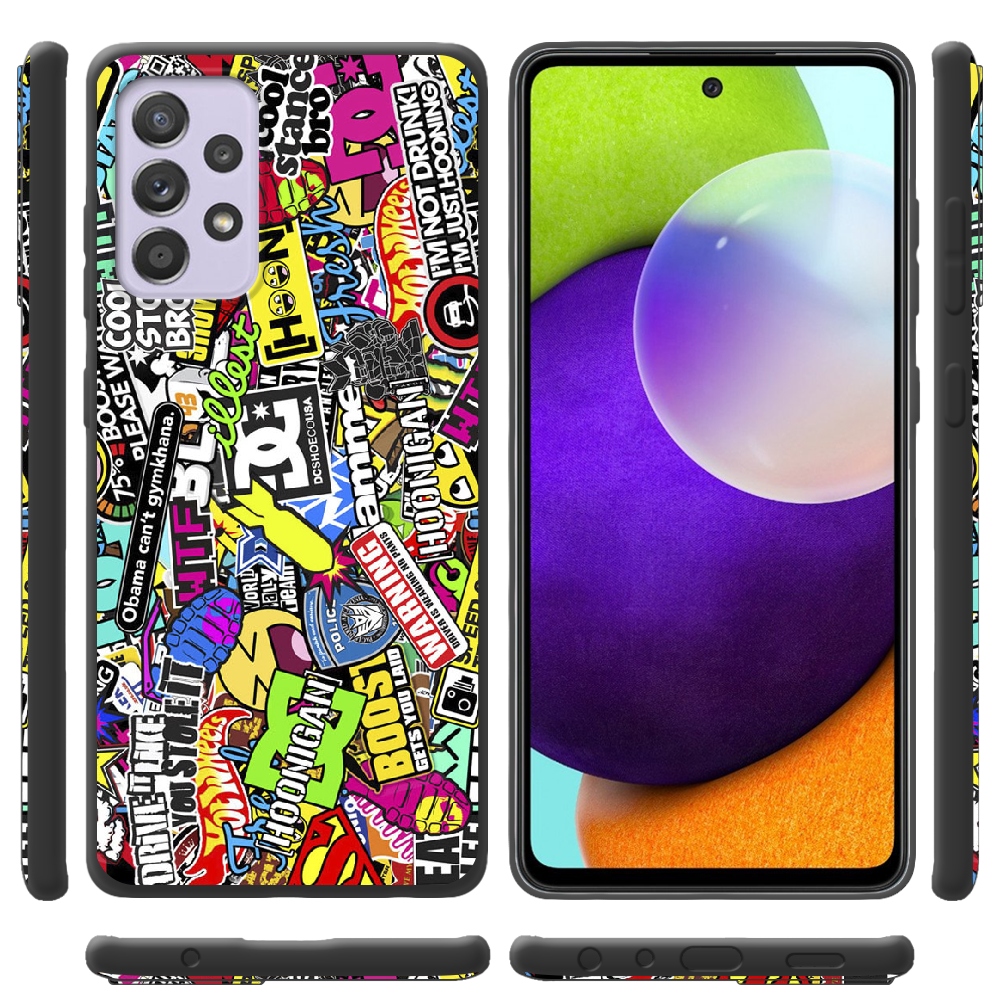 Чохол BoxFace Samsung A325 Galaxy A32 Multicolored Inscriptions Чорний силікон (42084-up880-42567) - фото 2