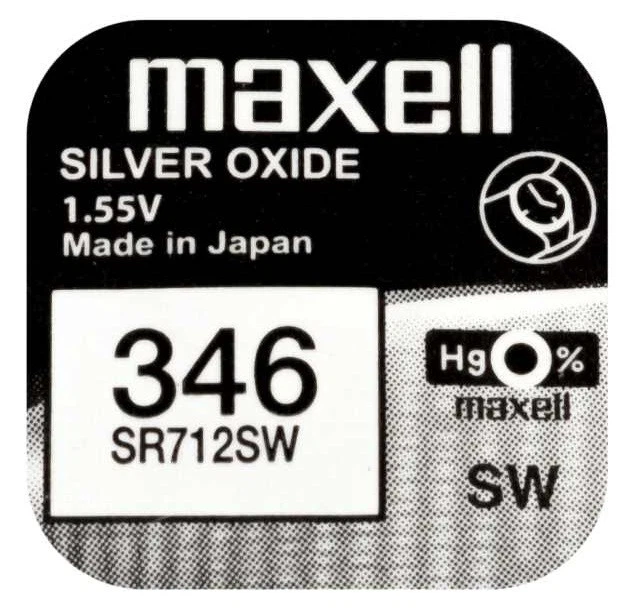 Батарейка для часов серебряно-цинковая Maxell 346 SR712SW 1,55V (4159)