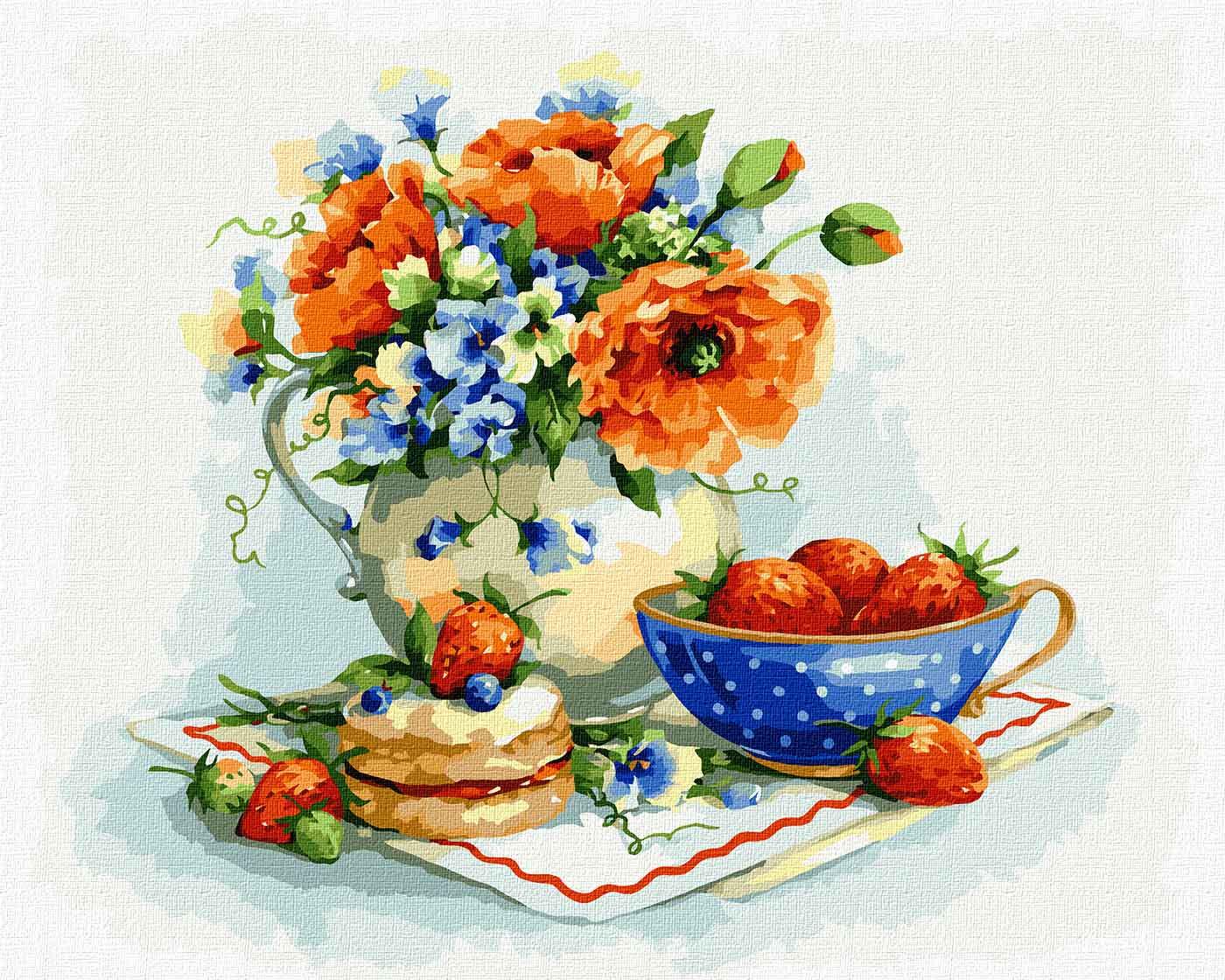 Картина по номерам Идейка Яркая клубника 40x50 см (KHO2982)