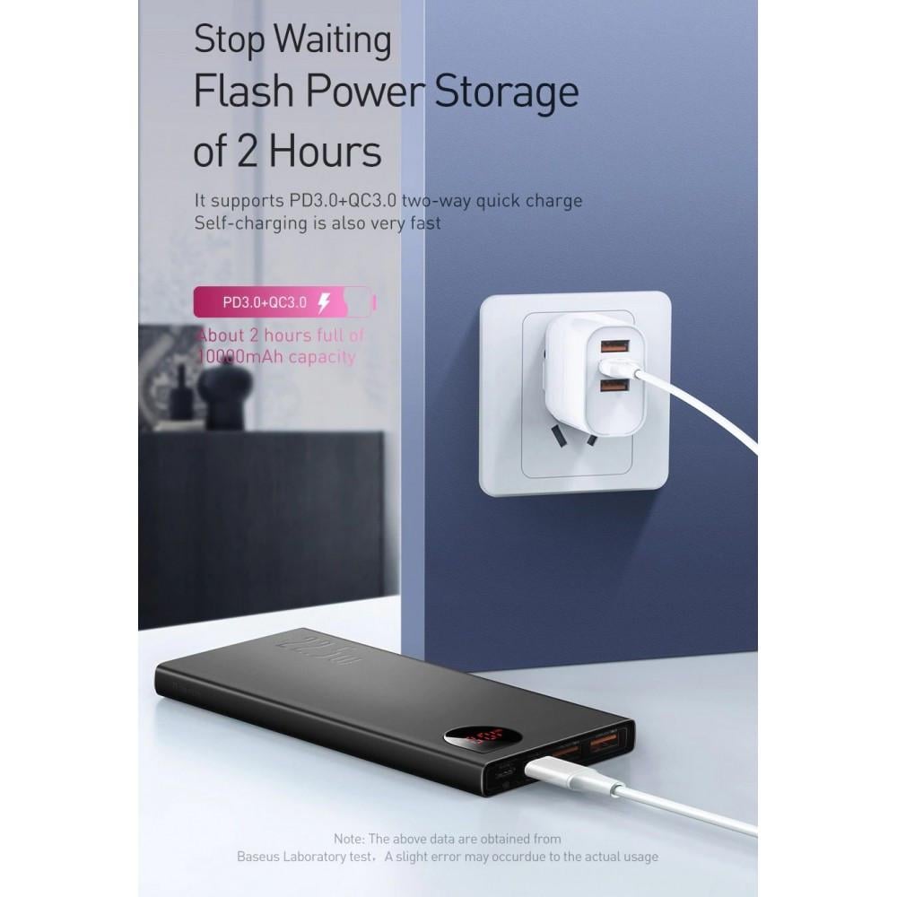 Повербанк BASEUS Adaman Metal Digital Display QC 22.5W 10000 mAh Black (25397390) - фото 4 Повербанк BASEUS Adaman Metal Digital Display QC 22.5W 10000 mAh Black (25397390) - фото 4