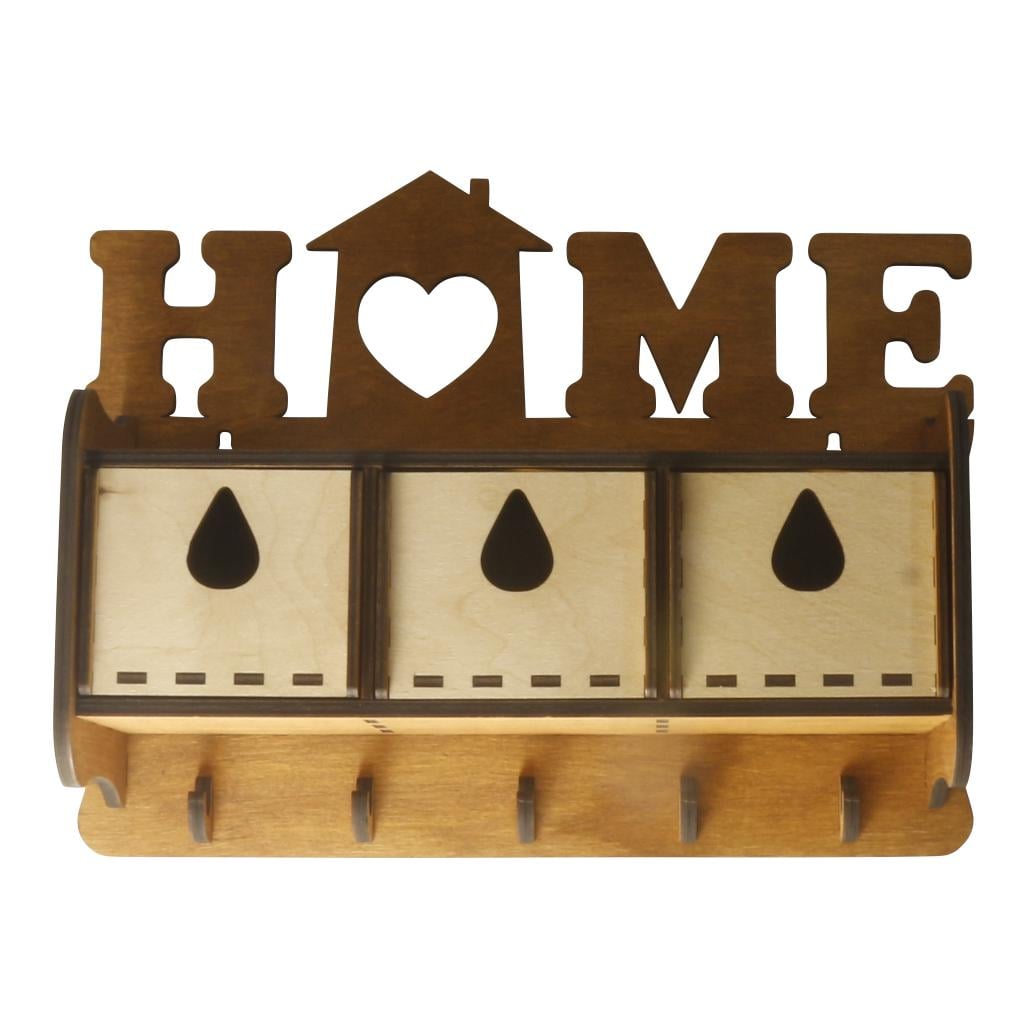 Ключница HOME из фанеры лакированная с полочкой и ящиками (09000015) Ключница HOME из фанеры лакированная с полочкой и ящиками (09000015)