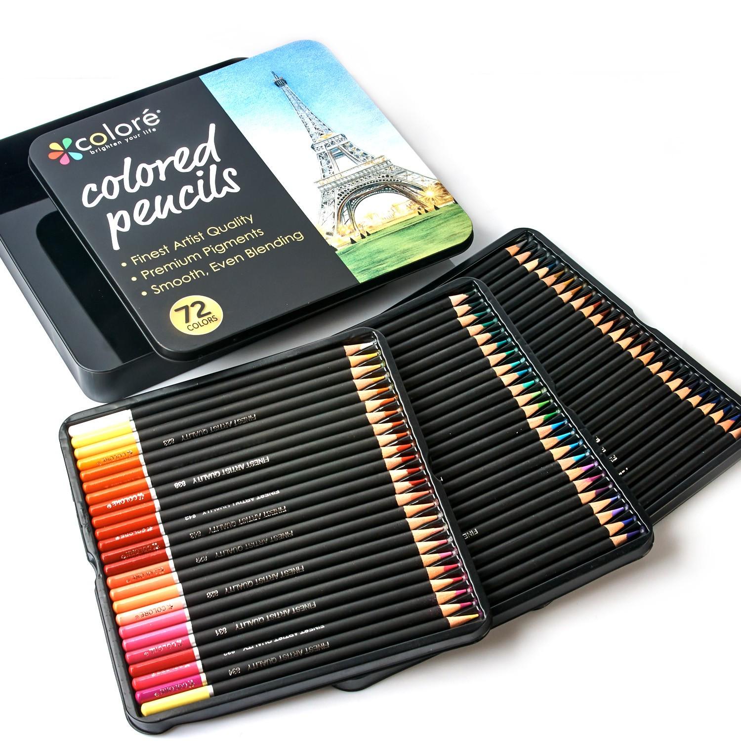 Цветные карандаши Colore 72 цвета в металлическом пенале