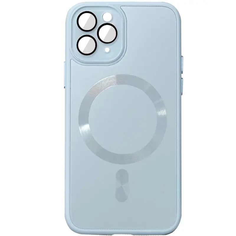 Чохол TPU+Glass Sapphire Midnight with MagSafe для Apple iPhone 15 Pro Max (6.7") Блакитний | Blue