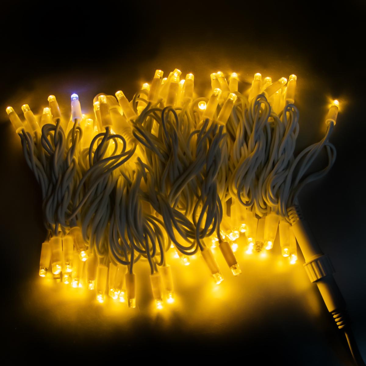 Гирлянда для улицы Line WW-1 на фасад дома 100 LED 3,3 V 10 м Теплый (1010225-White)