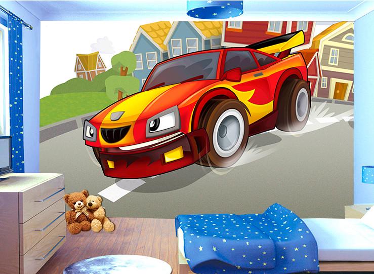 Фотообои 3D для детской комнаты Гоночная машина