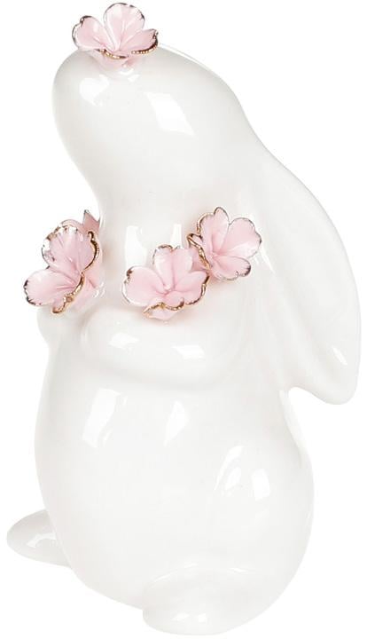 Статуэтка декоративная Зайчик с цветочками 6х5,8х10,1 см (BD-727-307)