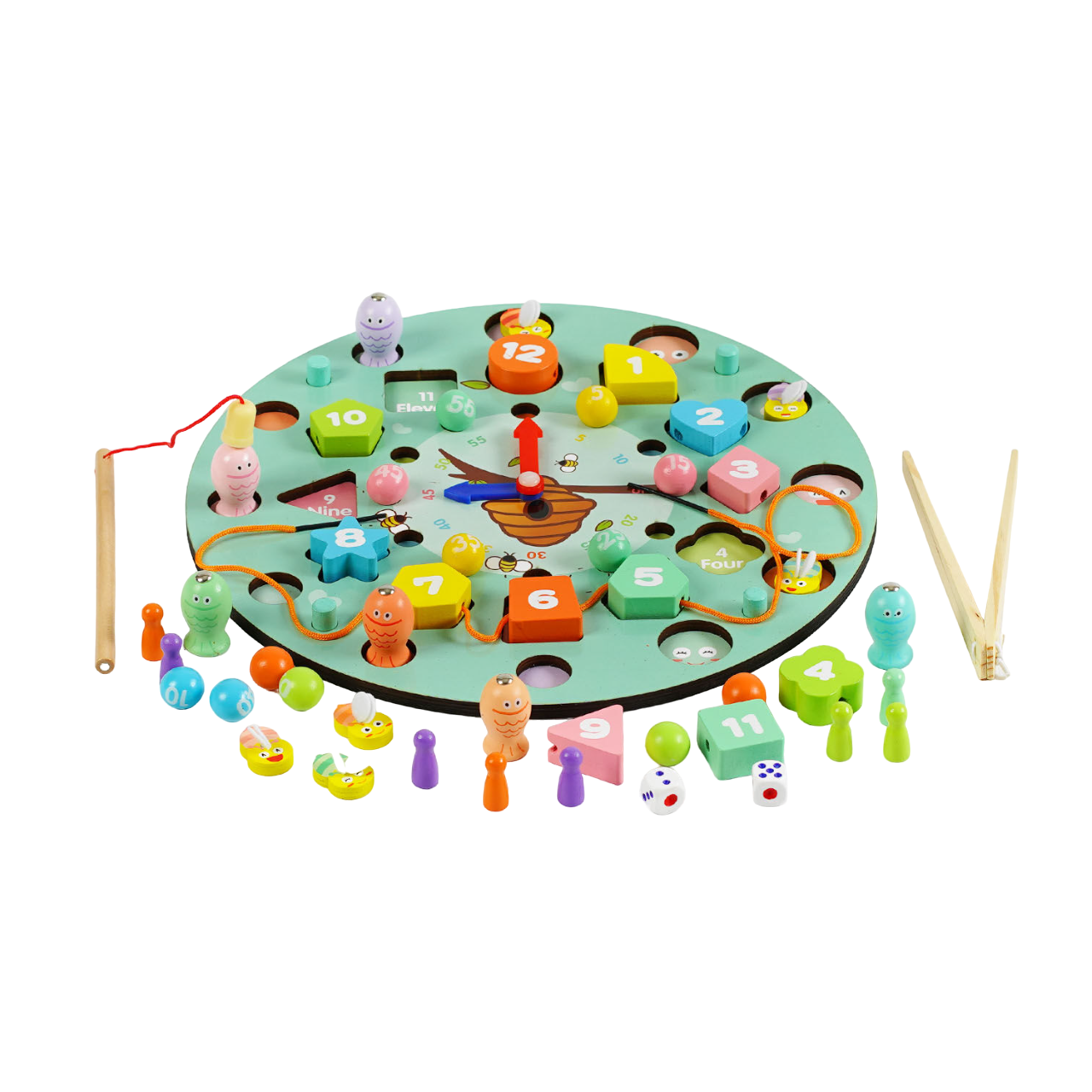 Часы Hai Bao Er 7 игр магнитная рыбалка/сортер геометрический Multicolor (141639)