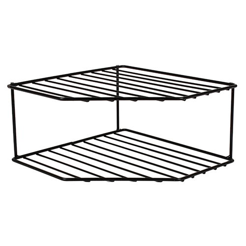 Полка-органайзер кухонная Stenson M50210-S металлическая 2 яруса 25х25х12 см Черный (34064207)