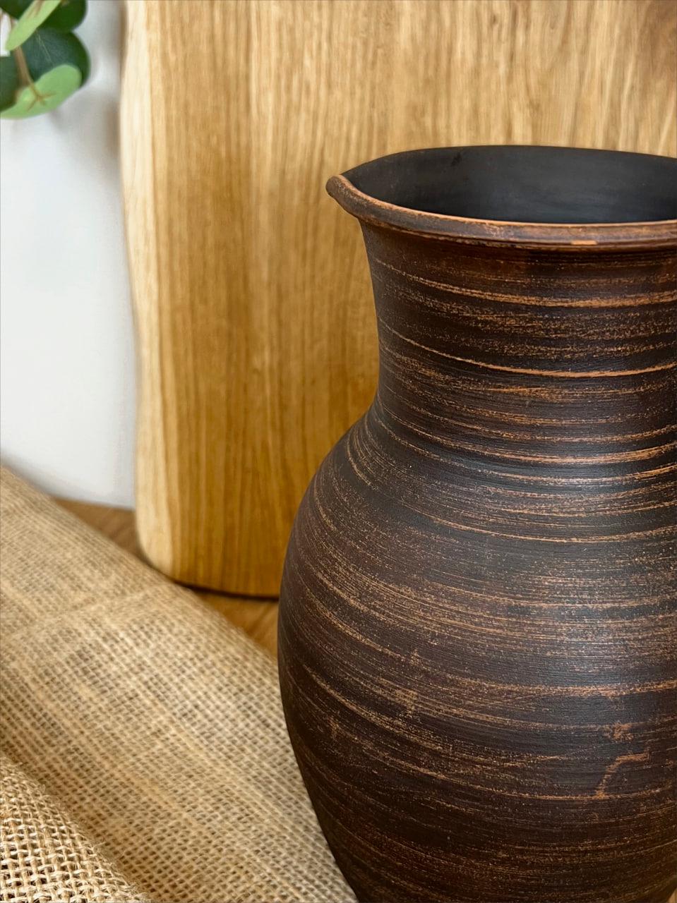 Глек керамічний глиняний з ручкою гладкий 2 л (3003-36) - фото 5