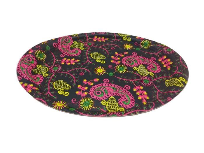 Поднос овальный для бара пластиковый прорезиненный 38х26  см (17542)