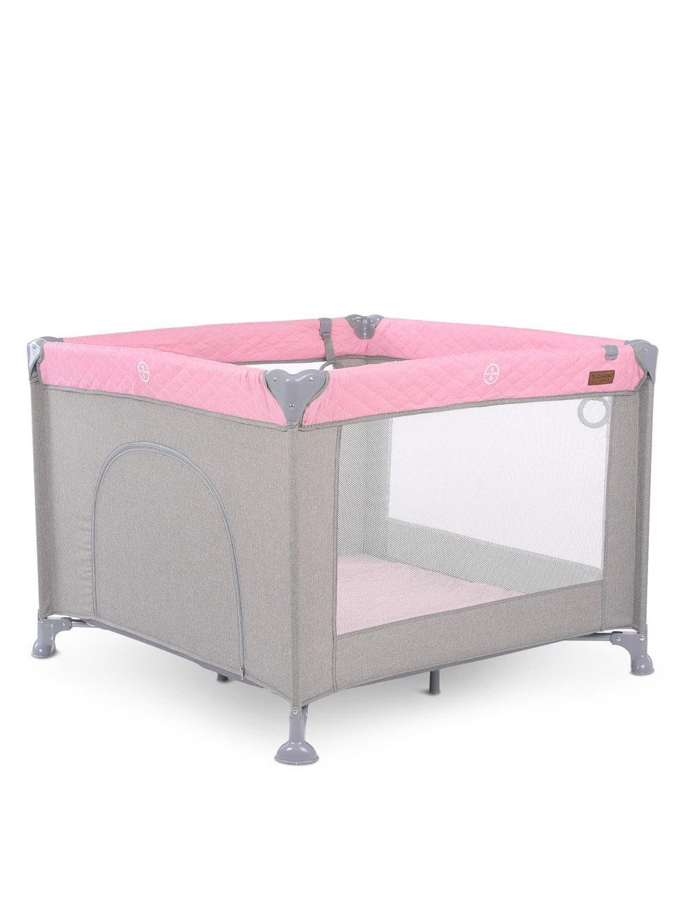 Манеж ME 1097 CASTLE из льна Pink/Gray (6903317508594)