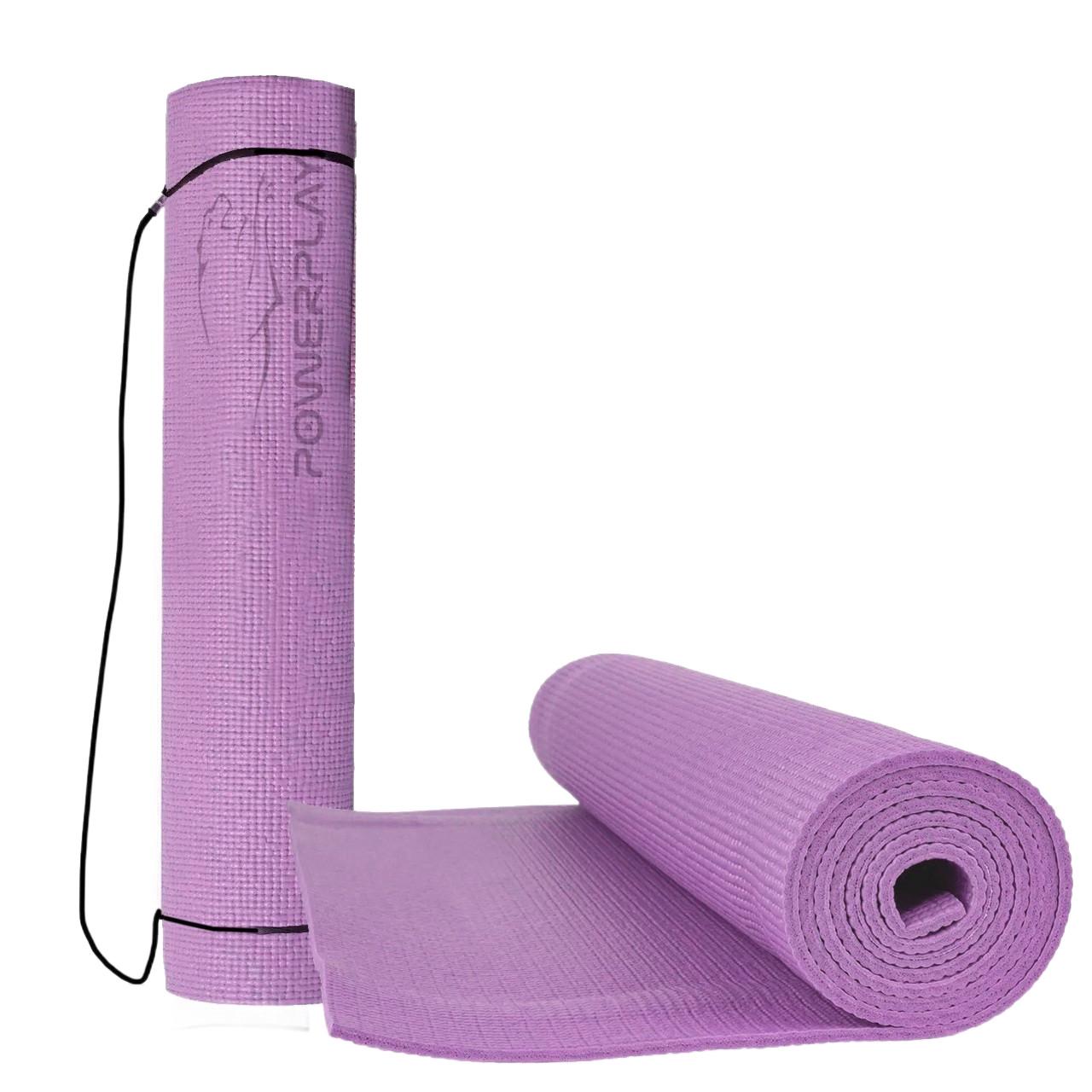 Килимок для йоги та фітнесу PowerPlay 4010 PVC Yoga Mat Лавандовий (20176189) - фото 2