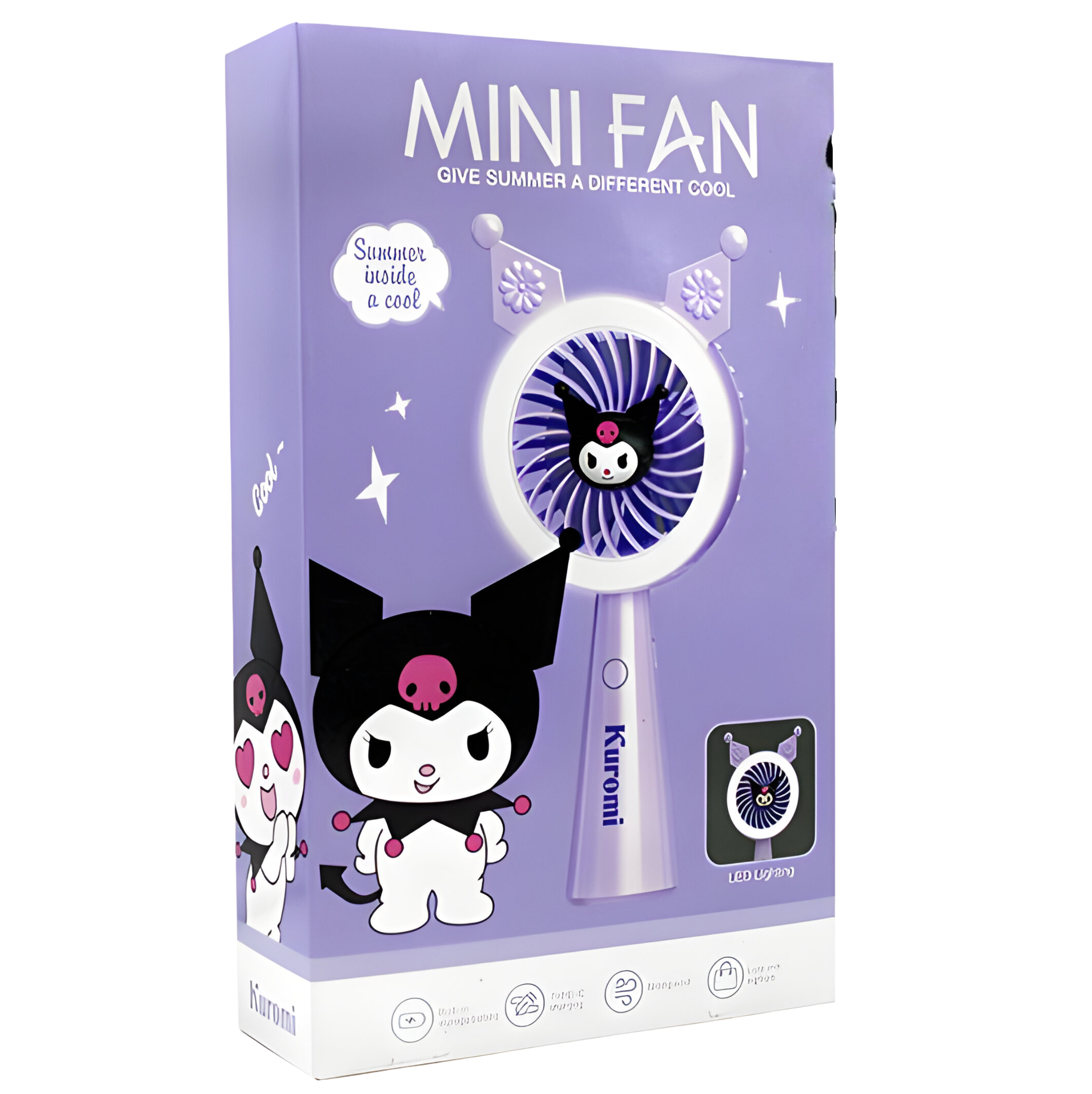 Вентилятор-USB детский портативный Kuromi Фиолетовый (677-79) - фото 3 Вентилятор-USB детский портативный Kuromi Фиолетовый (677-79) - фото 3