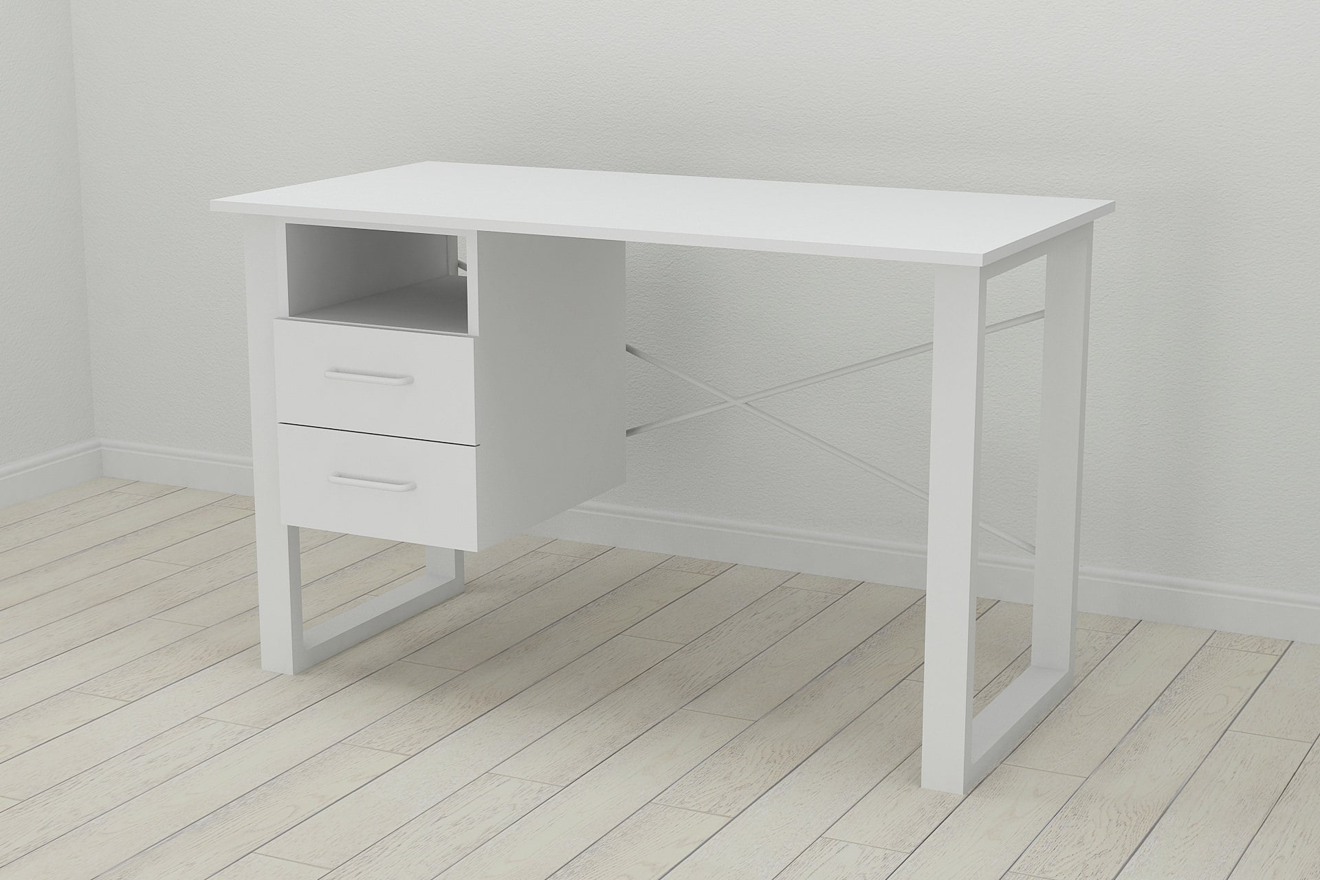 Стол письменный Ferrum-decor Оскар с ящиками 750x1200x600 мм Белый/Белый (OSK0008)