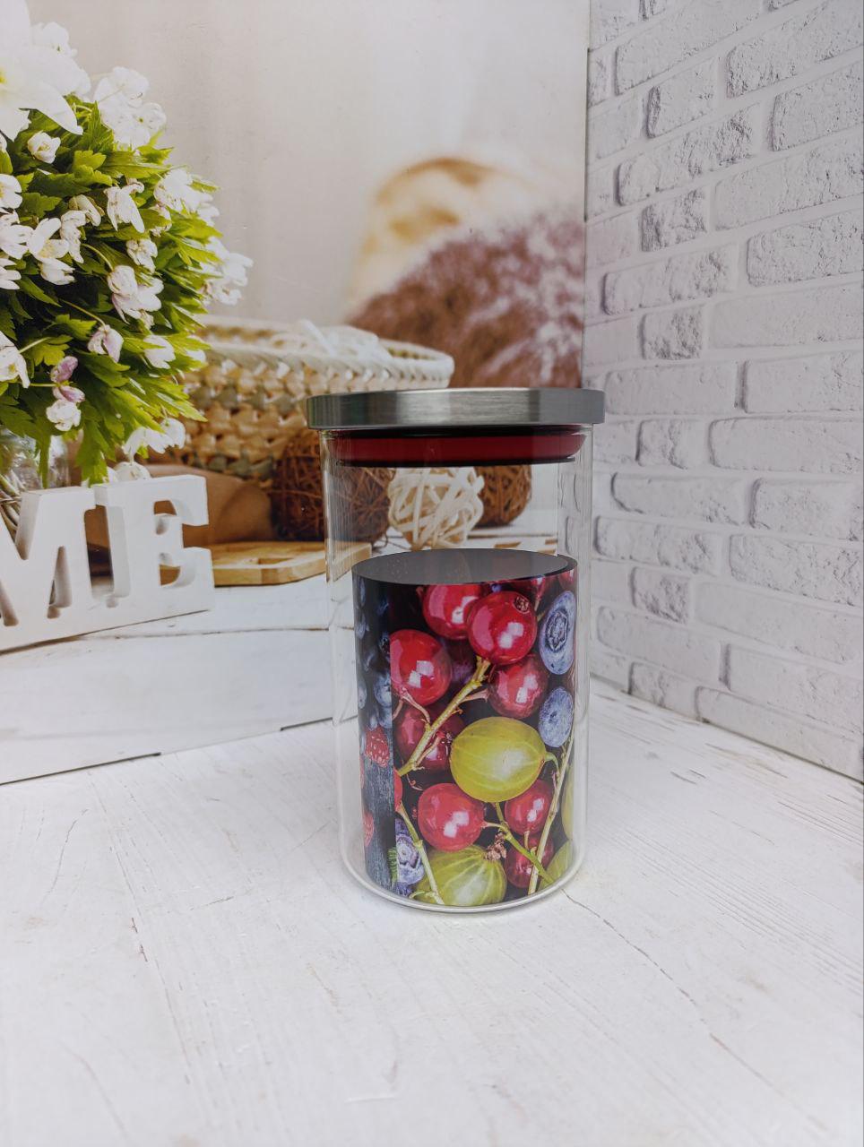 Банка для сыпучих продуктов SNT 7079-1 стеклянная с металлической крышкой 1 л Прозрачный (7079-1)