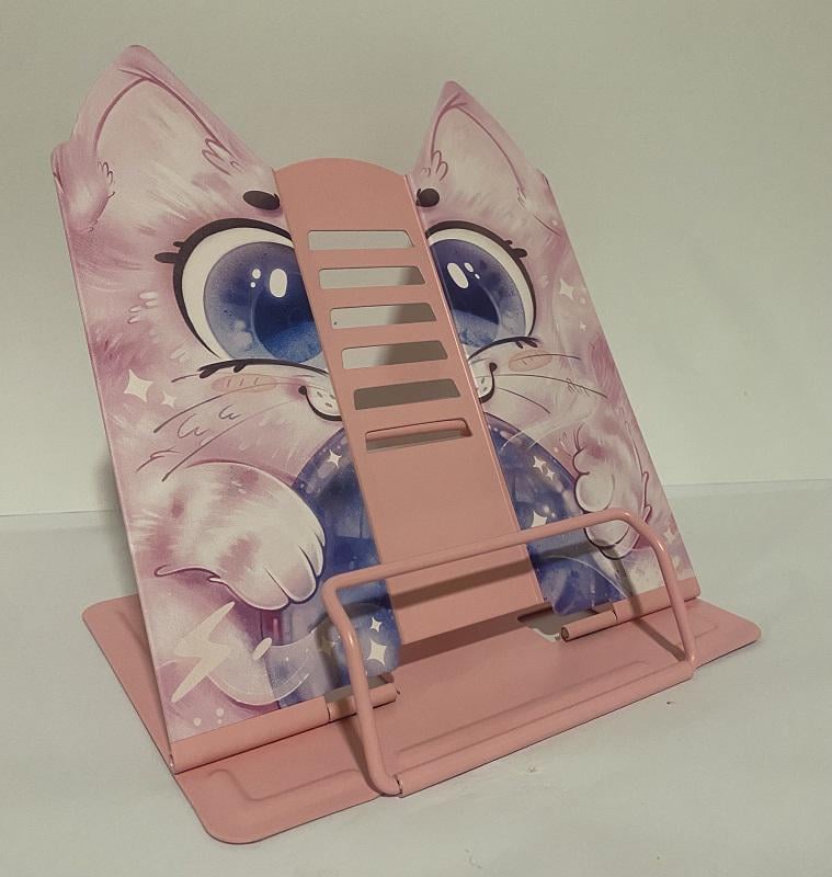 Подставка для книг Зверята металлическая фигурная 21х16,9х19 см Розовый (13401815)