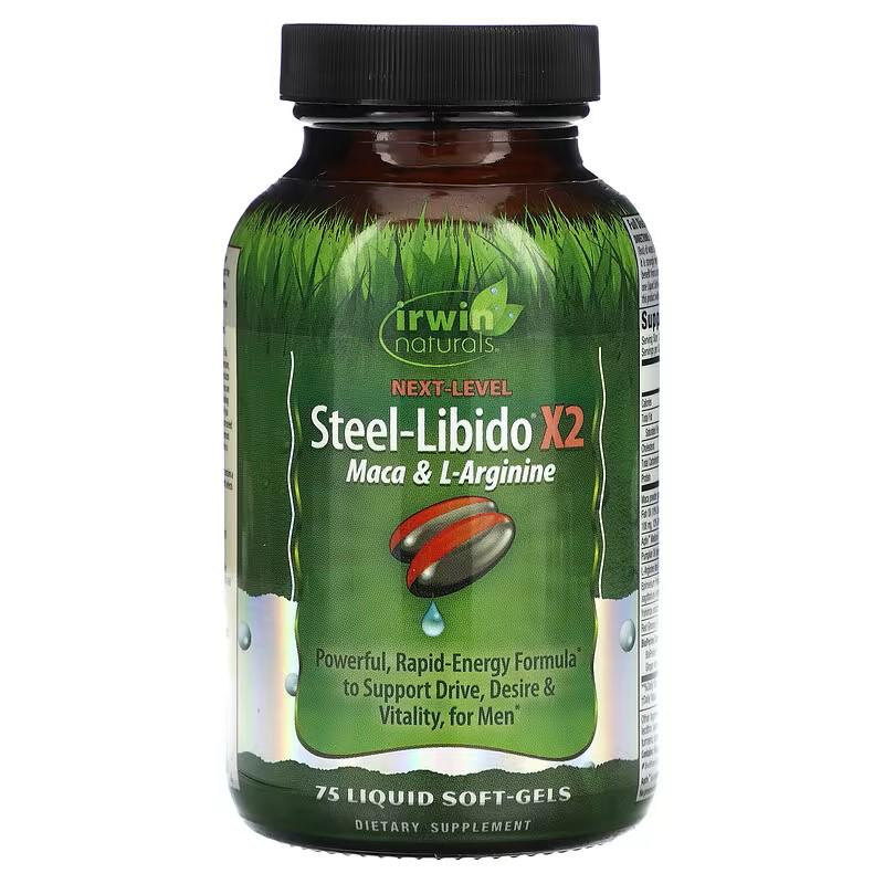 Витамины для либидо мужчин Irwin Naturals Steel-Libido X2 Maca & L-Arginine 75 Liquid Soft-Gels