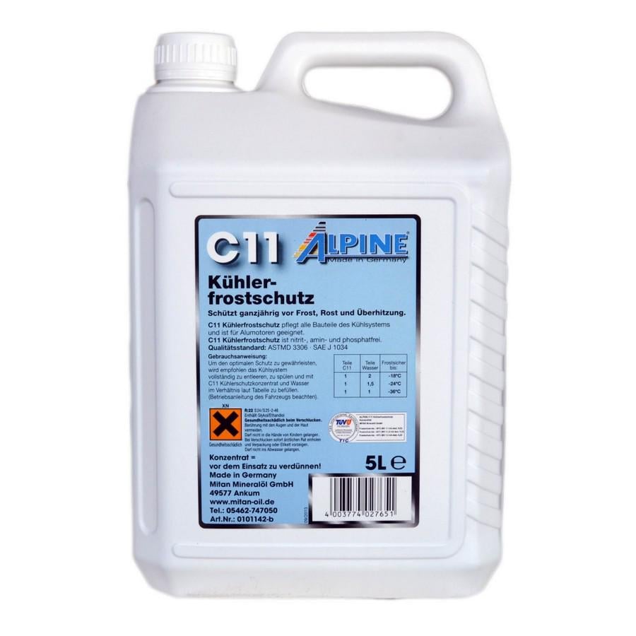 Антифриз Alpine C11 Kuhlerfrostschutz концентрат до-80°C 5 л Синій (23507)