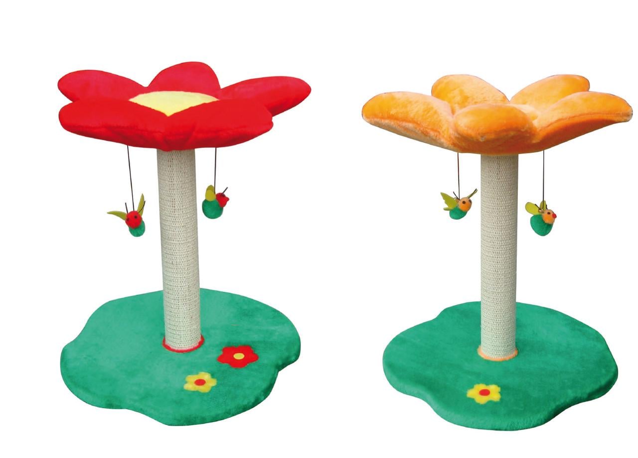 Когтеточка столбик с подставкой Croci Tree Flowers Primrose 45х45х56 см