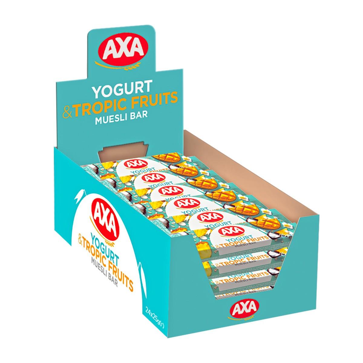 Батончики АХА зі смаком йогурту та з тропічними фруктами 25 г 24 шт.