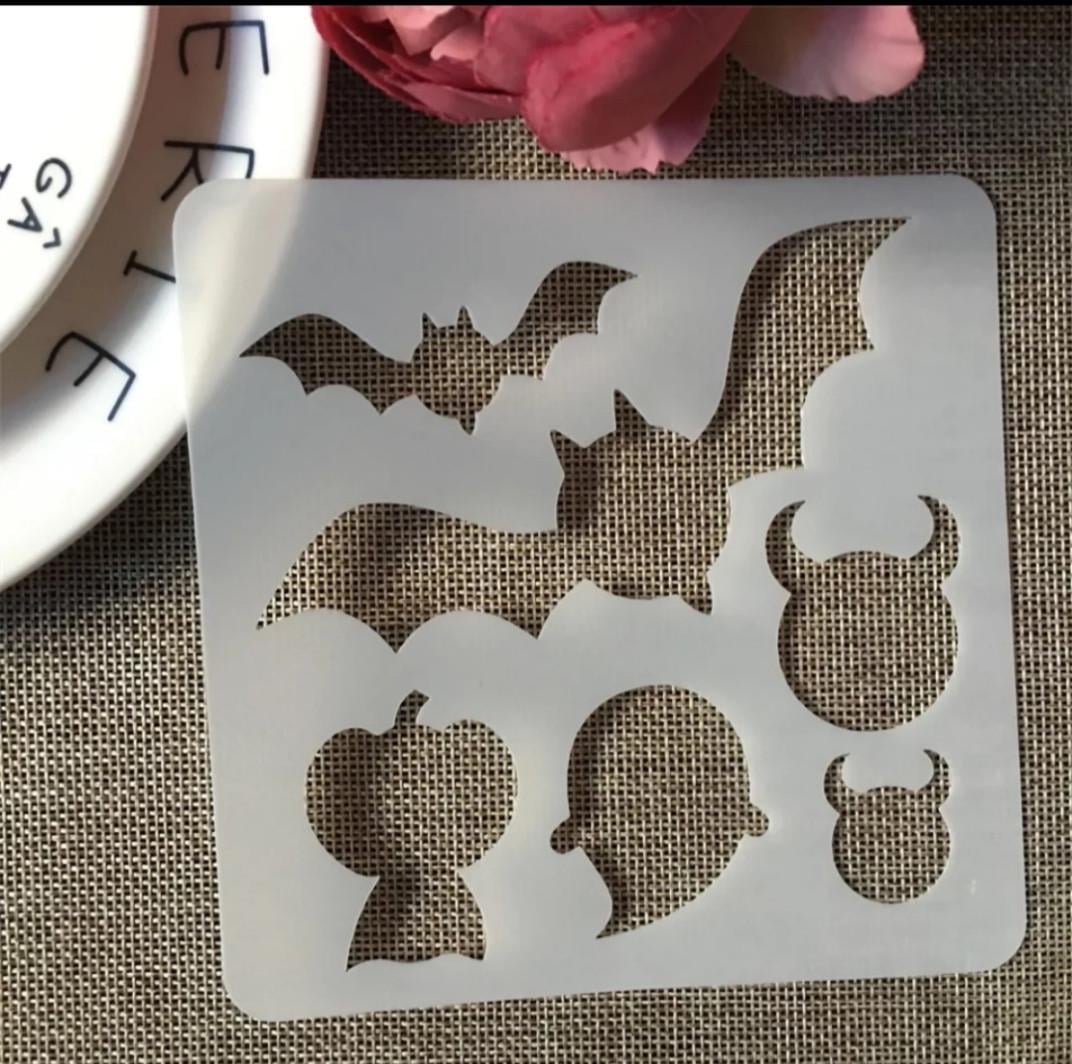 Трафарет для Хэллоуина Летучие мыши 13х13 см Серый (7615/24)