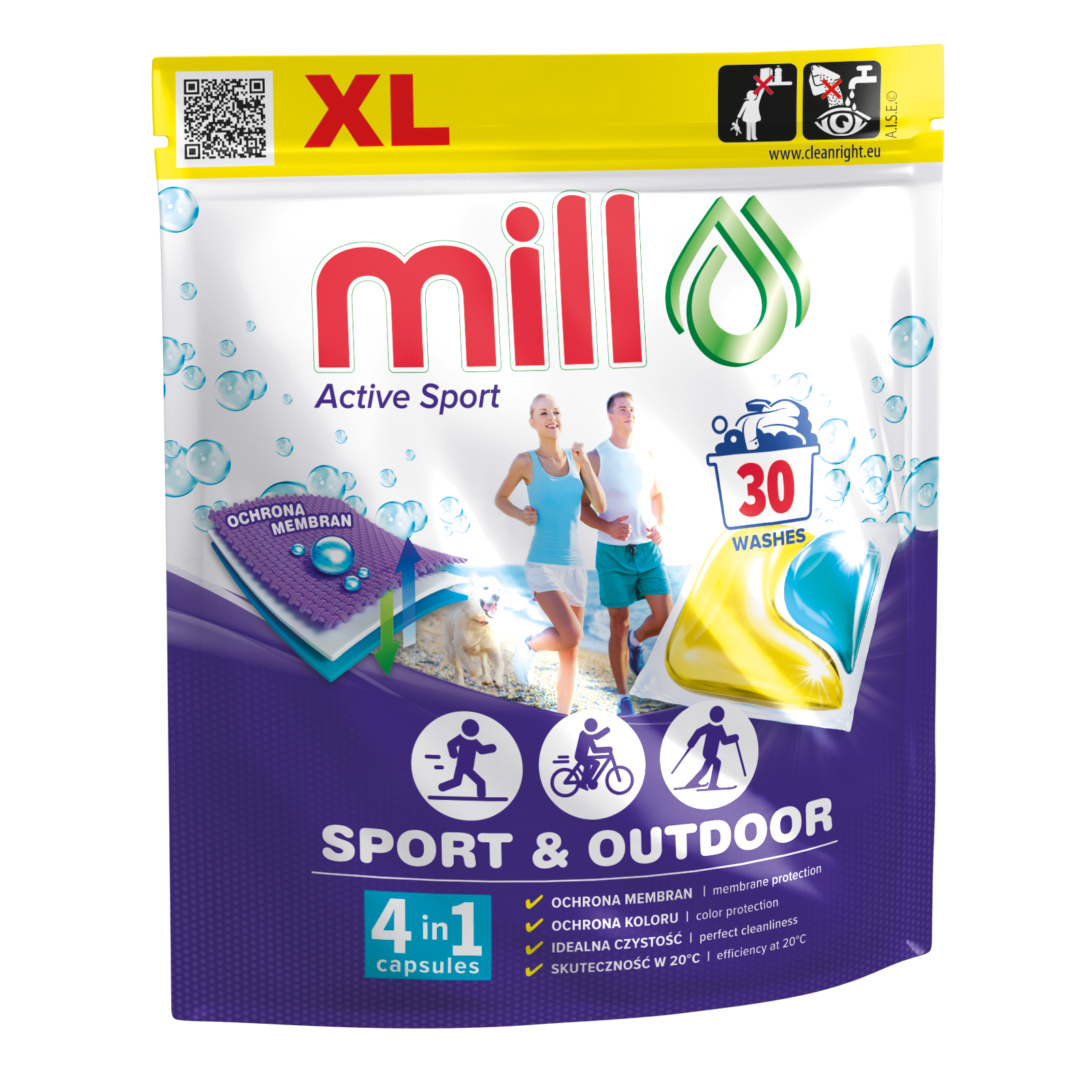 Капсули для прання MILL PROFESSIONAL 2в1 ACTIVE SPORT 30 шт.
