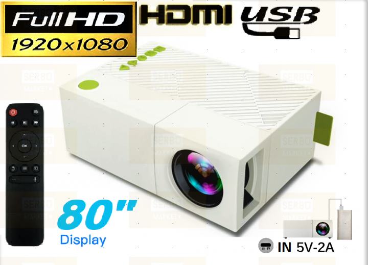 Проектор домашній портативний мультимедійний Full HD LED Projector YG310 - фото 8