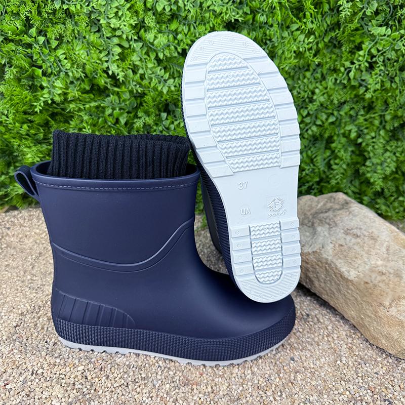 Чоботи резинові жіночі короткі утеплені Е-001502- 3 p. 41 26,5 см Синій