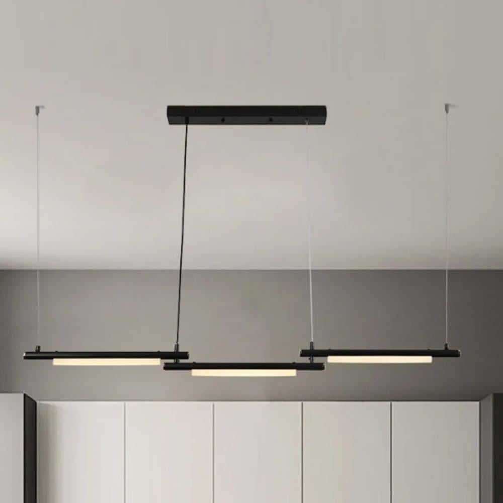 Люстра уникальная подвесная в удлиненном корпусе 121х13 см Черный (MJ318-1500L BK)