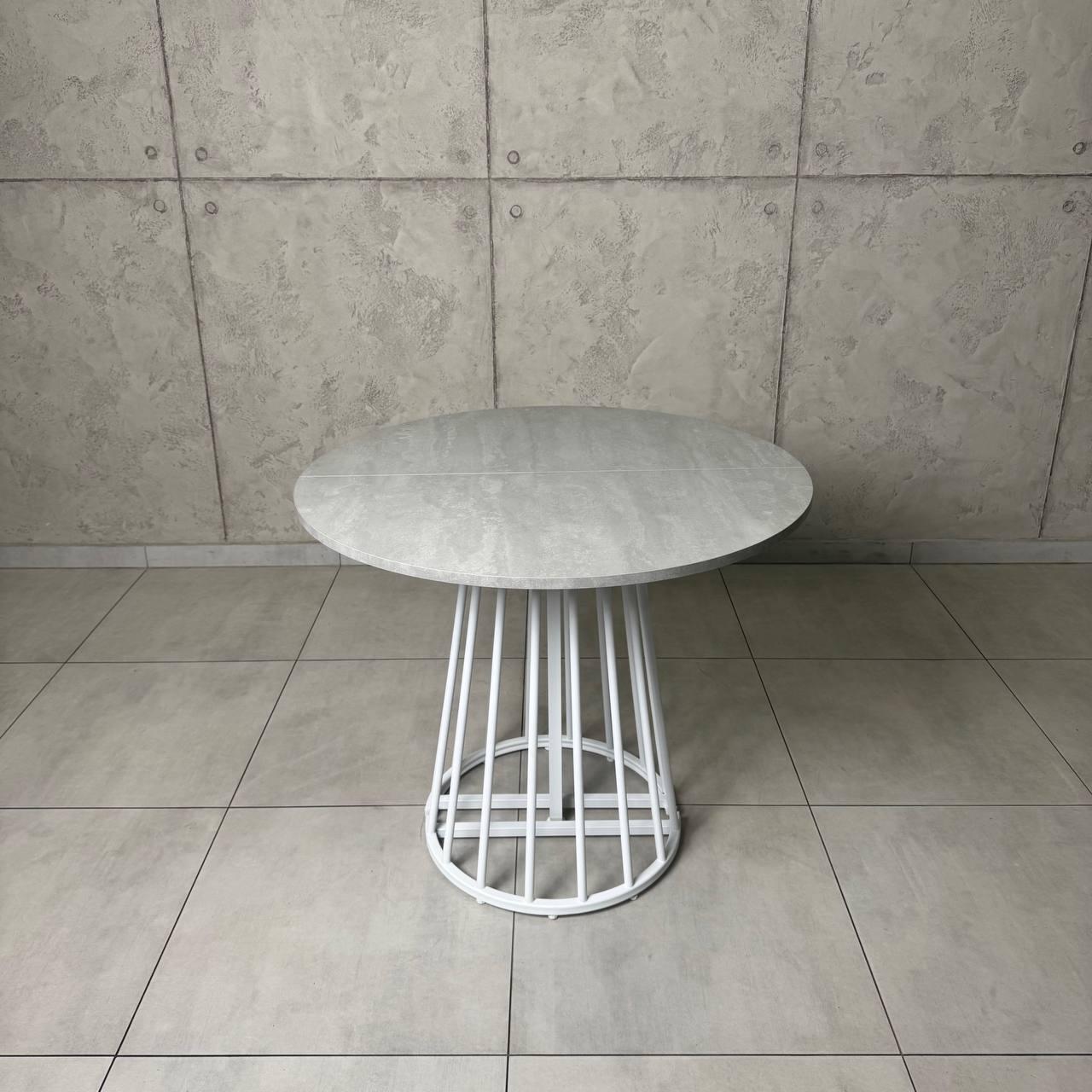 Стол кухонный раздвижной круглый Grace 2,9 м УТП028007 Loft Бетонный камень /Белый мат - фото 2 Стол кухонный раздвижной круглый Grace 2,9 м УТП028007 Loft Бетонный камень /Белый мат - фото 2