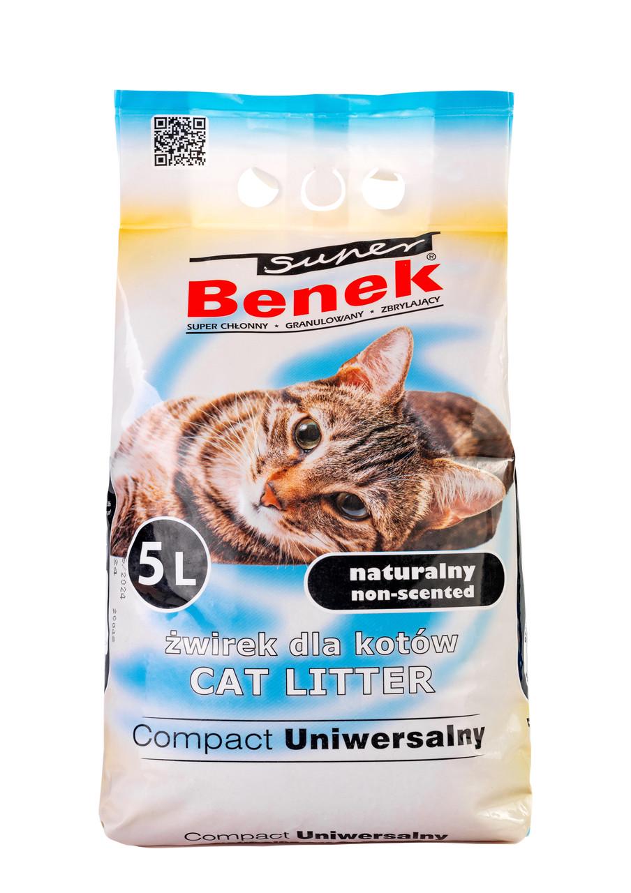 Наполнитель для лотков бентонитовый Super Benek 7010104 Универсальный Компакт 5 л Наполнитель для лотков бентонитовый Super Benek 7010104 Универсальный Компакт 5 л