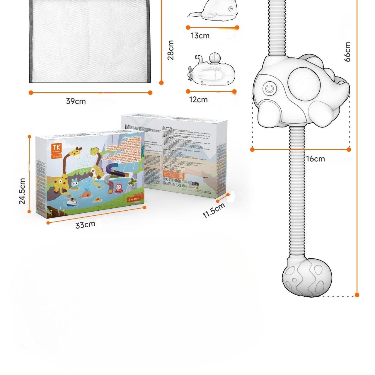 Набір ігровий для ванни Tumama веселий динозавр з водяним душем Різнокольоровий - фото 12