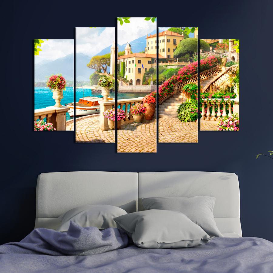 Картина на полотні Вид на старе місто з кам'яних сходів 137x85 см (V272-5_L)